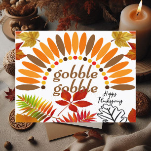 Carte Postale Gobble Gobble Couleur automne Feuilles d'érable Ac