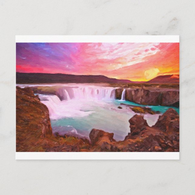 Carte Postale Godafoss, Nord de l'Islande 3 art (Devant)