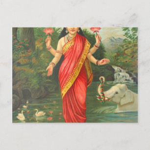 Carte Postale Goddess Lakshmi - Raja Ravi Varma