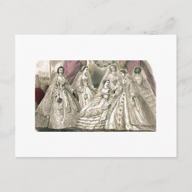 Carte Postale Godey's Ladies Book Victorian Fashion Plate Weddin (Devant)