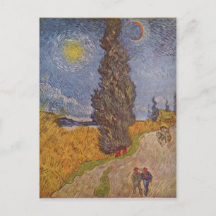Carte Postale Gogh, Vincent van Landstra? e mit Zypressen 1890 T