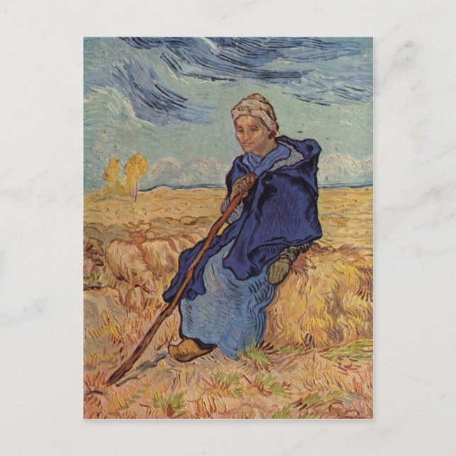 Carte Postale Gogh, Vincent Willem van Der Hirtin 1889 Technique (Devant)