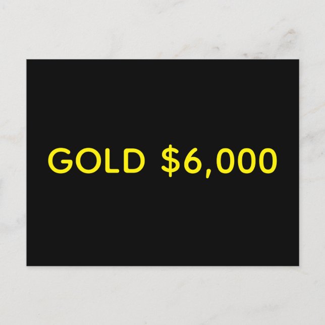 Carte Postale Gold $6,000 Market Celebration (Devant)
