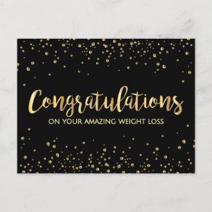 Carte Postale Gold Black Félicitations Weight Loss Award
