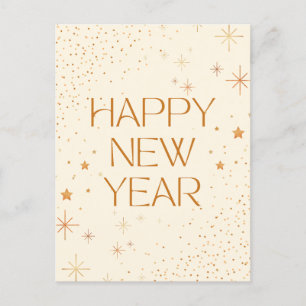 Carte postale Gold Brown Joyeux Nouvel An