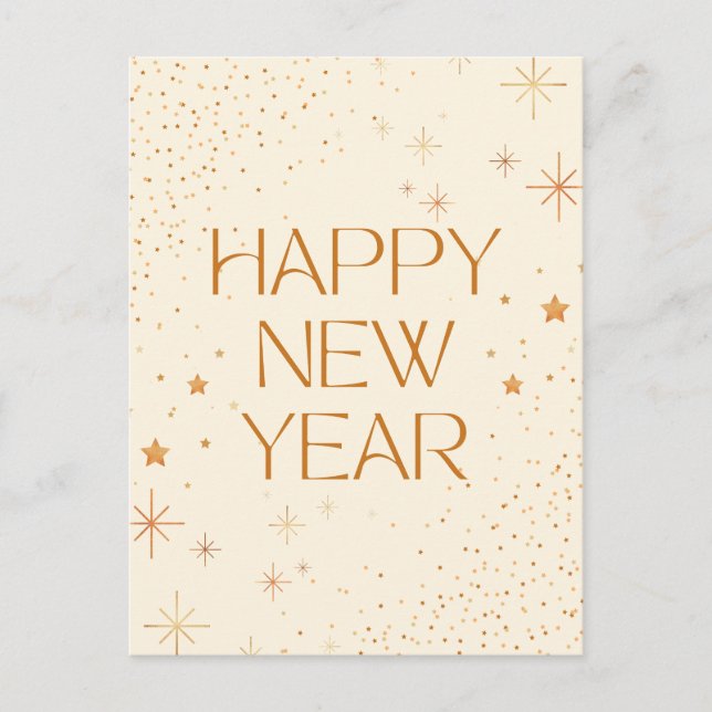 Carte postale Gold Brown Joyeux Nouvel An (Devant)