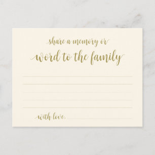 Carte Postale Gold classique, service funéraire, partager une ca