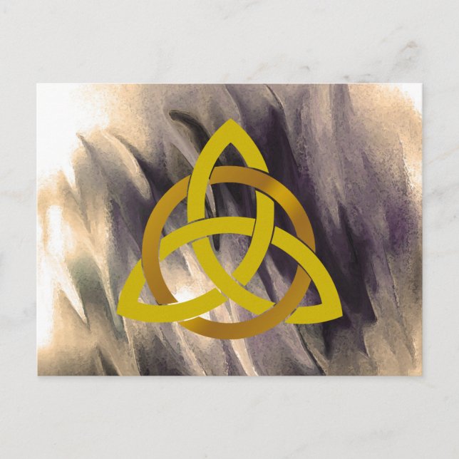 Carte Postale Gold Cream Trinity Knot Celtic Aquarelle (Devant)