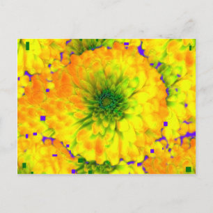 Carte Postale Gold et Green Zinna Design par Sharles Fine Art