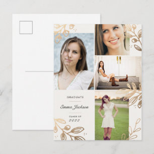 Carte postale Gold Feuilles 4 Photo Grad Faire-par