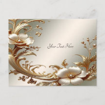 Gold Floral Postcard