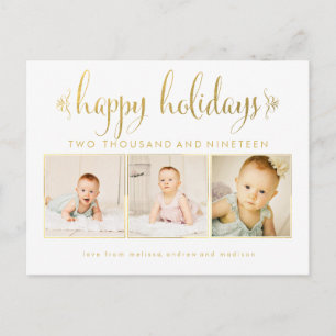 Carte postale Gold Foil Baby 1er cadre photo de No