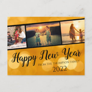 Carte Postale Gold Happy New Year Photo Collage