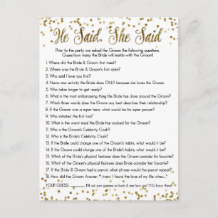Carte Postale Gold Parties scintillant Confetti Il A Dit Qu'Elle