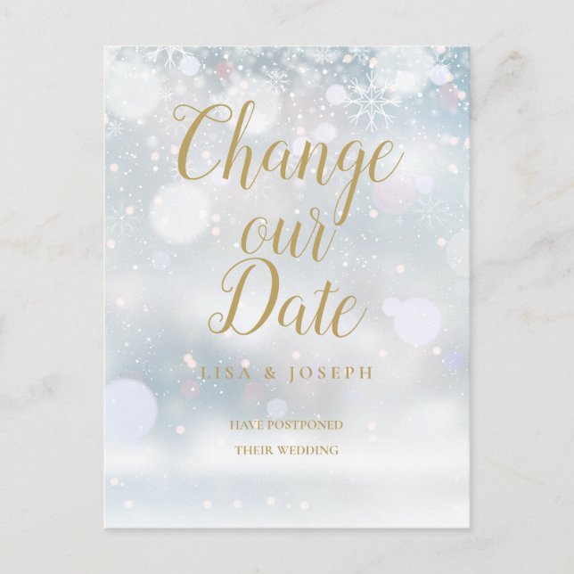 Carte Postale Gold Script Changer la date reportée de l'événemen (Devant)