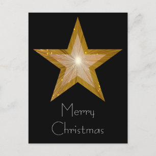 Carte postale Gold Star 'Joyeux Noël' noir