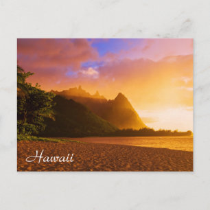 Carte Postale Golden beach sunset