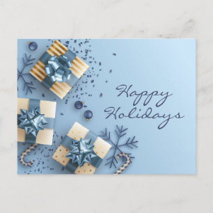 Carte Postale Golden Blue Christmas Ornament Salutation d'entrep