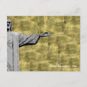 Carte Postale Golden Christ le Rédempteur - Rio - Brasil