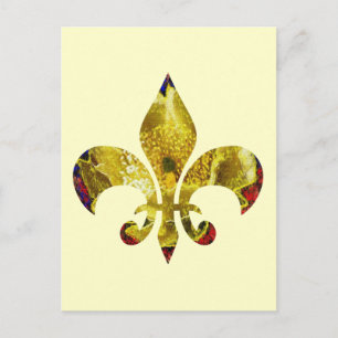 Carte Postale Golden Fleur-de-Lis ; Série de tatouages ZazzleRoc