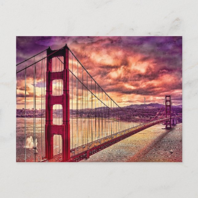 Carte Postale Golden Gate Bridge à San Francisco, Californie. (Devant)