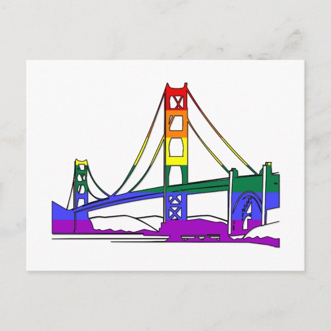 Carte Postale Golden Gate Bridge Rainbow Pride (Devant)