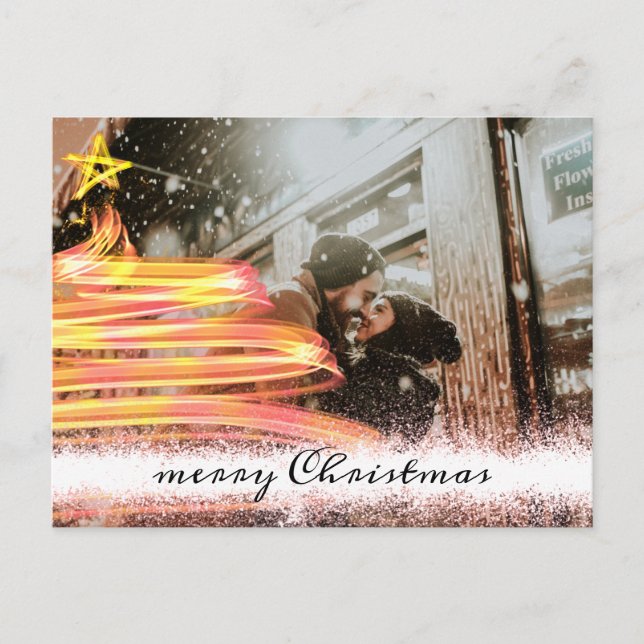 Carte Postale Golden Glow Tree Star Parties scintillant Photo No (Devant)