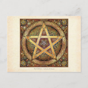 Carte postale Golden Knotwork Pentacle