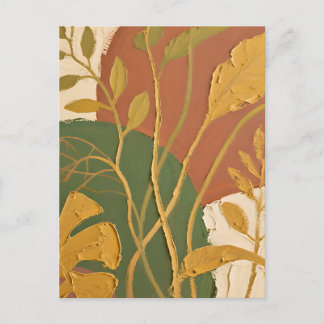Carte Postale Golden Leaves Abstract