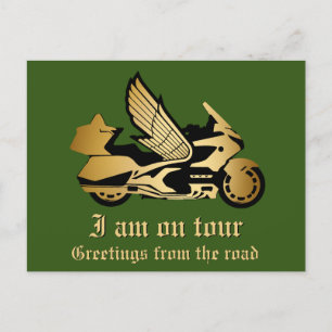 Carte Postale Golden moto vélo or golding salutation