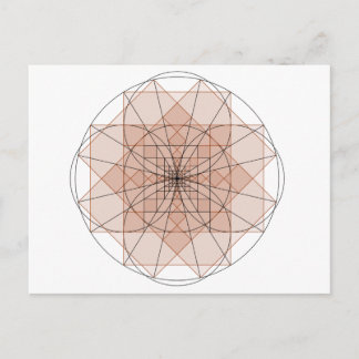Carte Postale golden rectangle flower