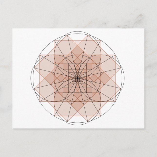 Carte Postale golden rectangle flower (Devant)