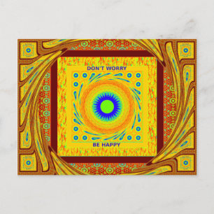 Carte Postale Golden Red African traditionnel Color Vector Desig