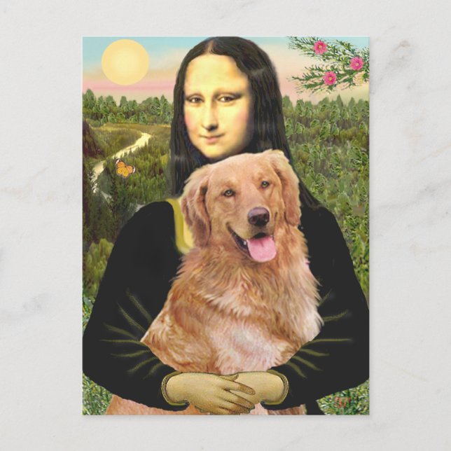 Carte Postale Golden Retriever 2 - Mona Lisa (Devant)