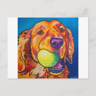 Carte Postale Golden retriever avec la boule