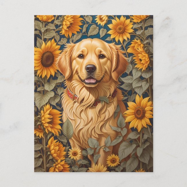 Carte Postale Golden Retriever Chien Dans Le Terrain De Tourneso (Devant)