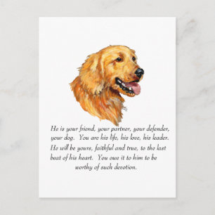 Carte Postale Golden Retriever Keepsaké