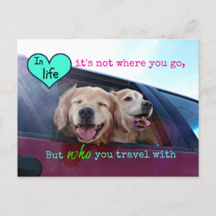 Carte Postale Golden Retriever Travel Friendship