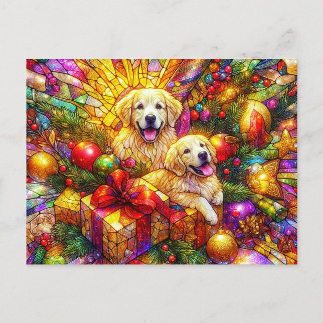 Carte Postale GOLDEN RETRIEVER'S CHRISTMAS ~ Postcard ~ (Devant)