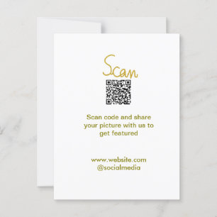 Carte Postale Golden Scan QR code parties scintillant simple élé