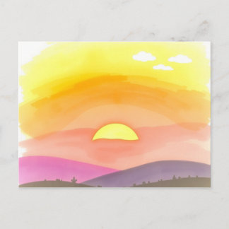 Carte Postale Golden Sunset Horizon Scenic Postcard