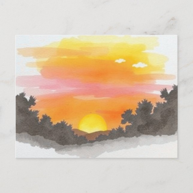 Carte Postale Golden Sunset Horizon Scenic Postcard (Devant)
