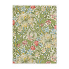 Golden White Lily Floral William Morris