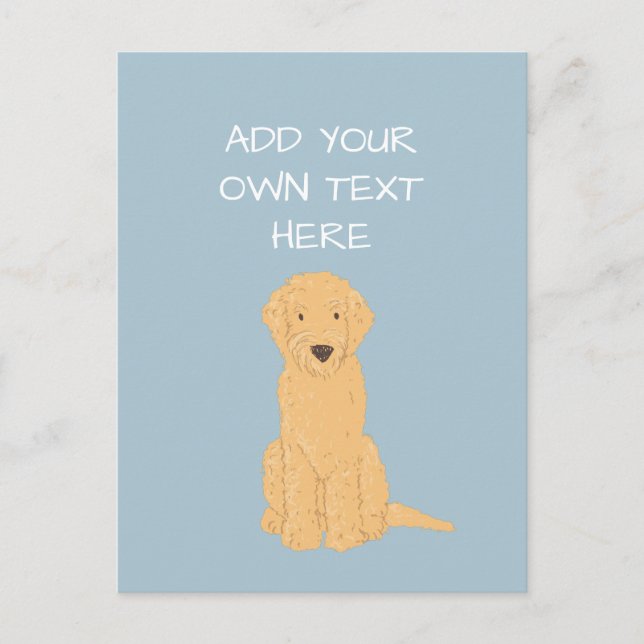Carte postale Goldendoodle Nom Personnalisé Du Chi (Devant)