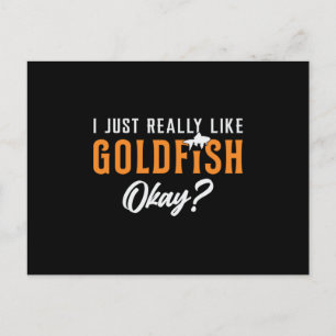 Carte Postale Goldfish J'Aime Vraiment Goldfish Animal Fish