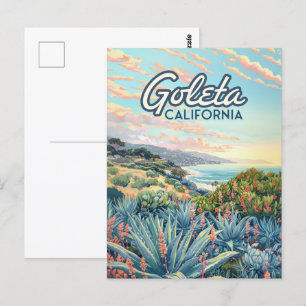 Carte Postale Goleta California Père Noël Barbara Isla Vista Vin