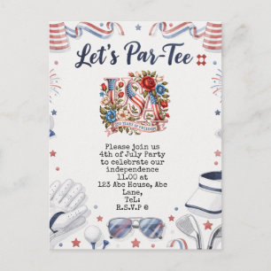 Carte Postale Golf 4 juillet Enregistrez la date Fête de l'Indé