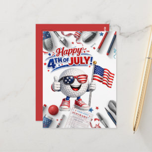 Carte Postale Golf 4 juillet Jour de l'Indépendance