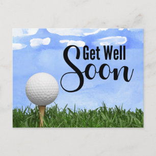 Carte Postale Golf Allez bien bientôt Golfeur