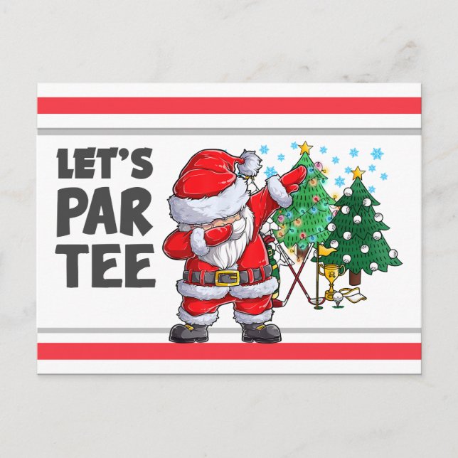 Carte Postale Golf avec le Père Noël Faisons Par Tee Party (Devant)